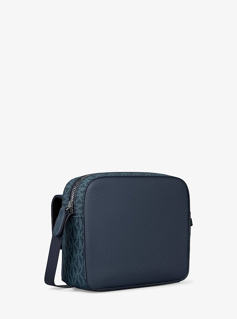 Cooper Medium Pebbled Leather and Signature Logo Camera Crossbody Bag