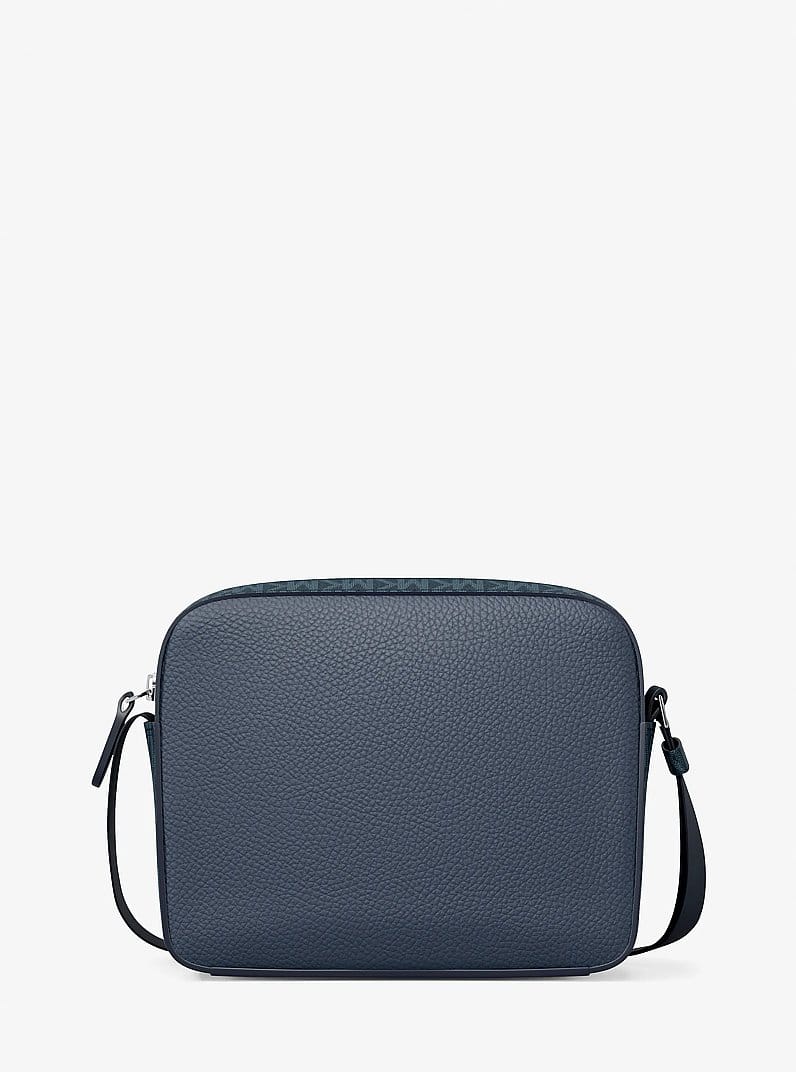 Cooper Medium Pebbled Leather and Signature Logo Camera Crossbody Bag