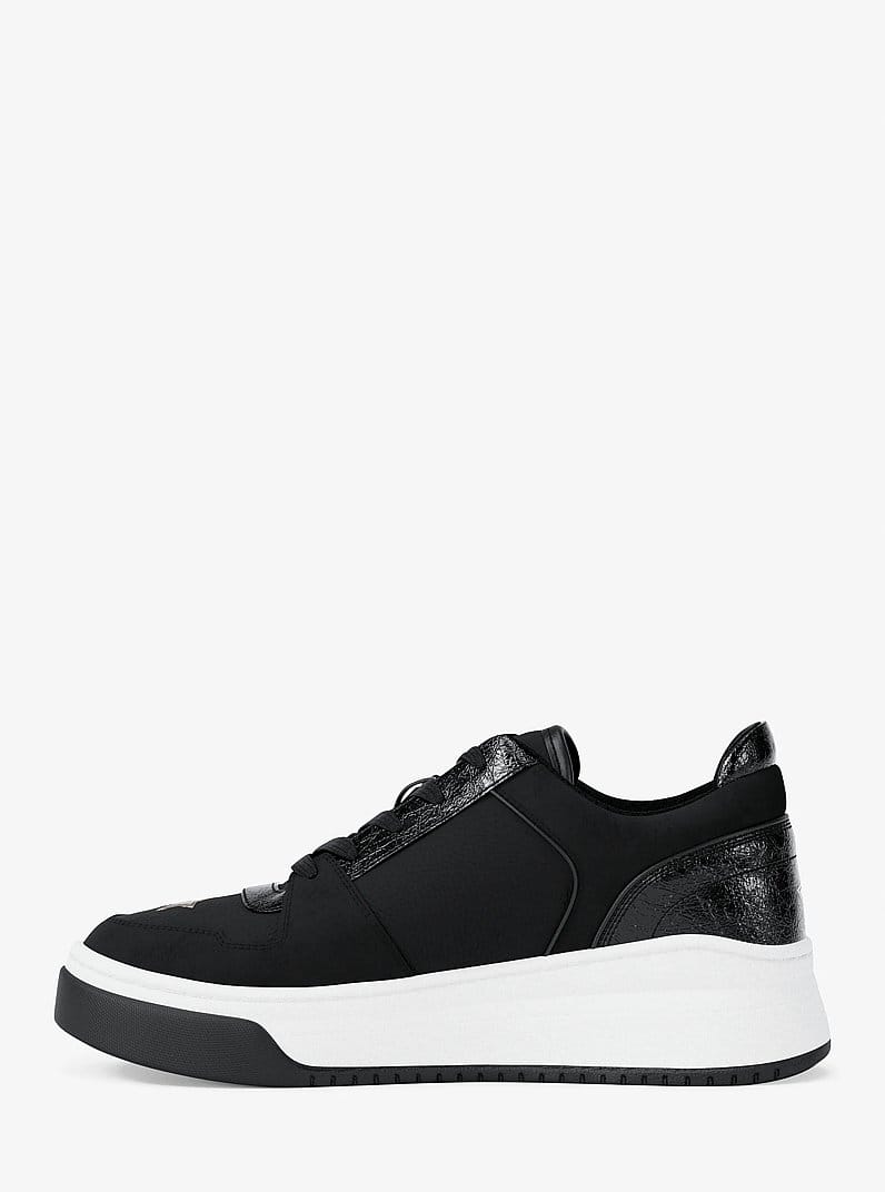 Lexi Embellished Mixed-Media Sneaker