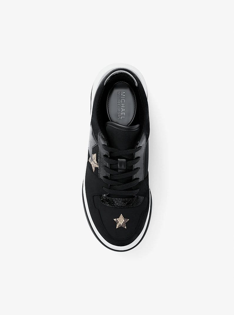 Lexi Embellished Mixed-Media Sneaker