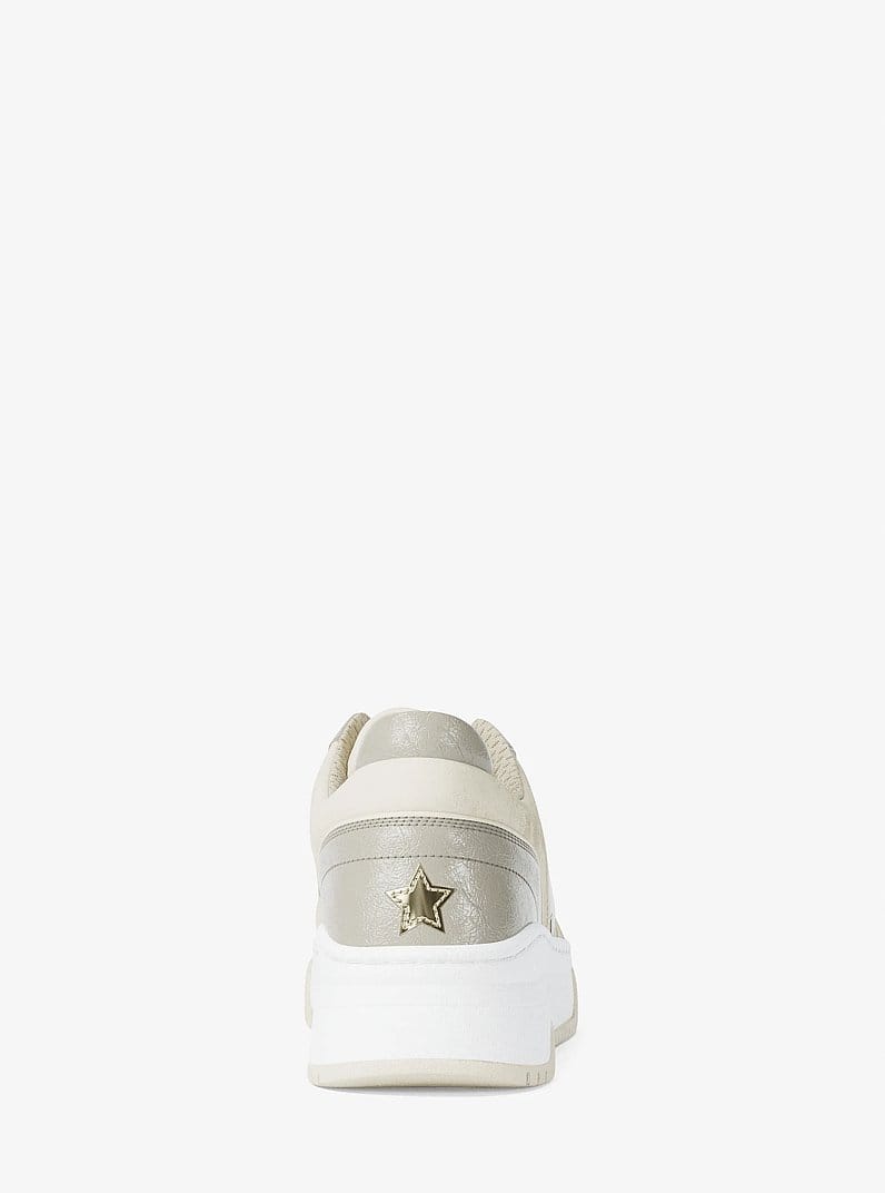 Lexi Embellished Mixed-Media Sneaker