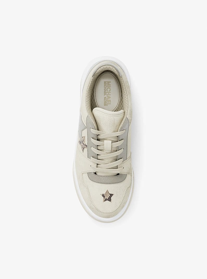 Lexi Embellished Mixed-Media Sneaker