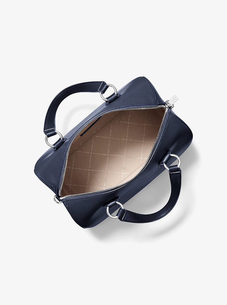 Grayson Medium Pebbled Leather Duffel Crossbody Bag