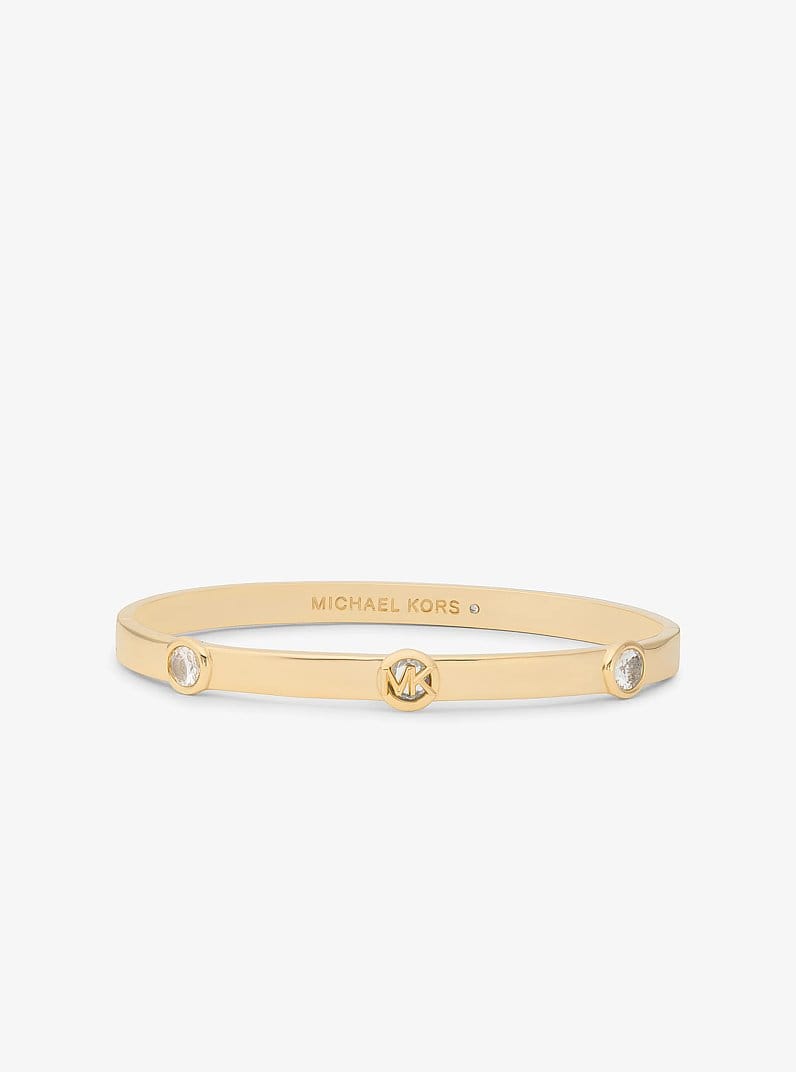 Logo Bezeled Pavé Bangle