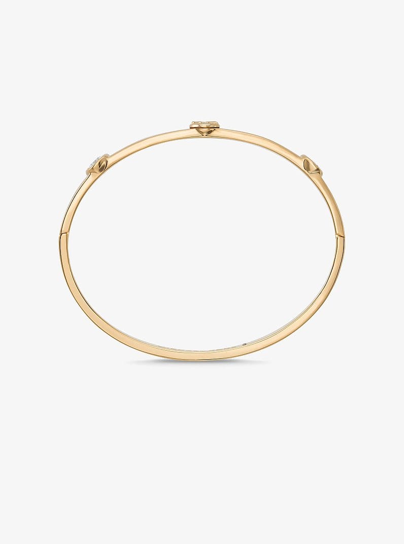 Logo Bezeled Pavé Bangle