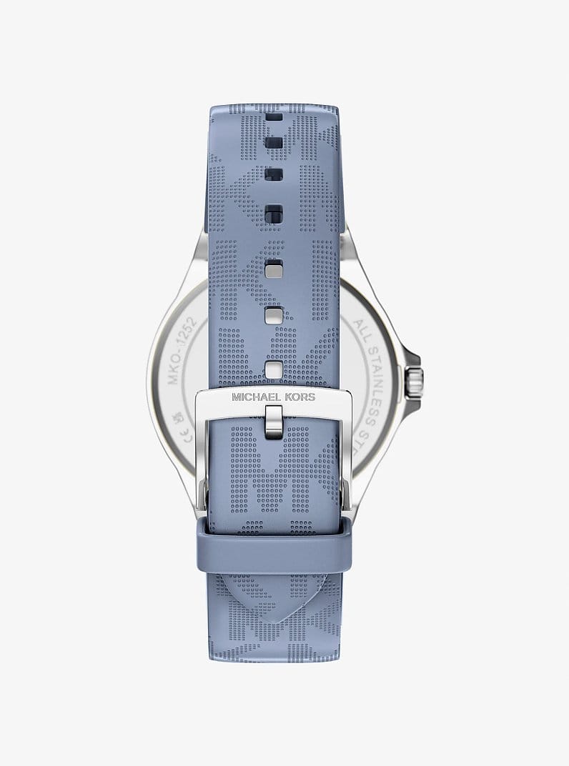 Lennox Pavé Silver-Tone and Logo Strap Watch
