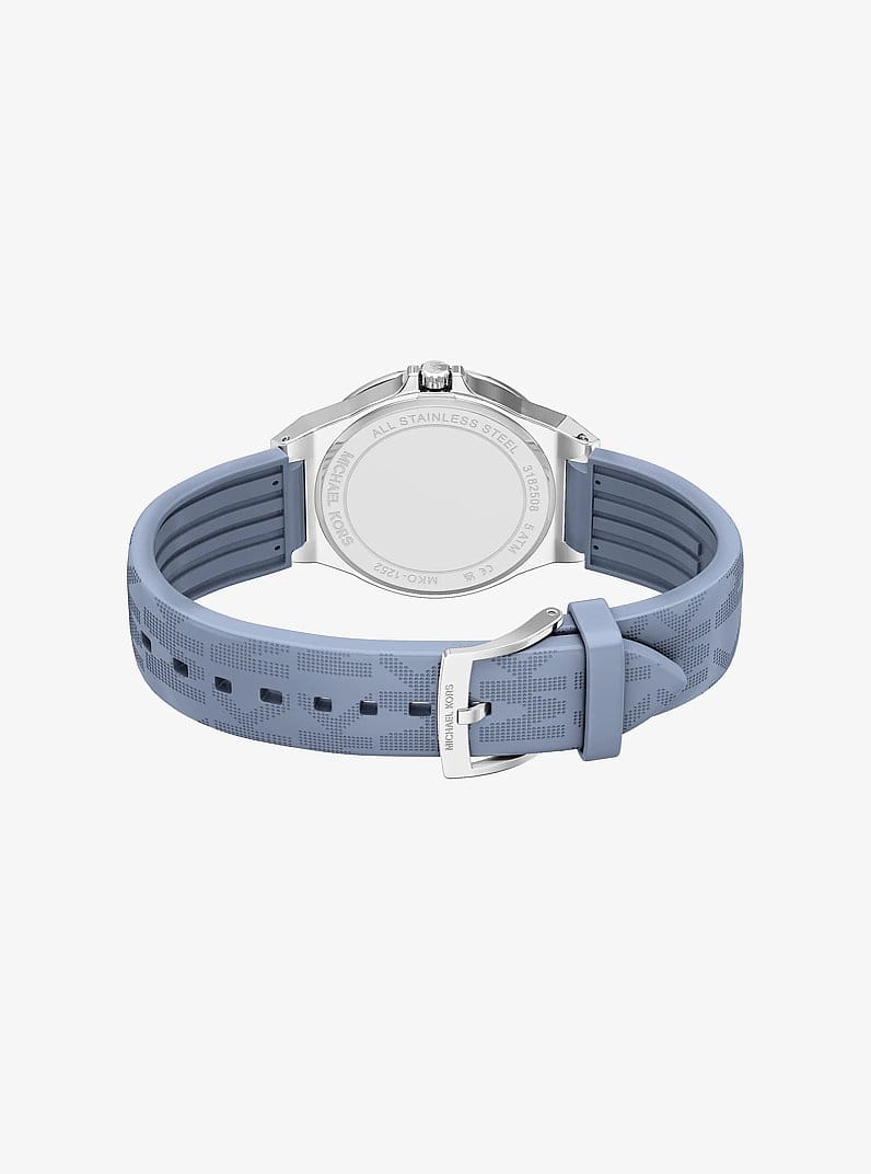 Lennox Pavé Silver-Tone and Logo Strap Watch