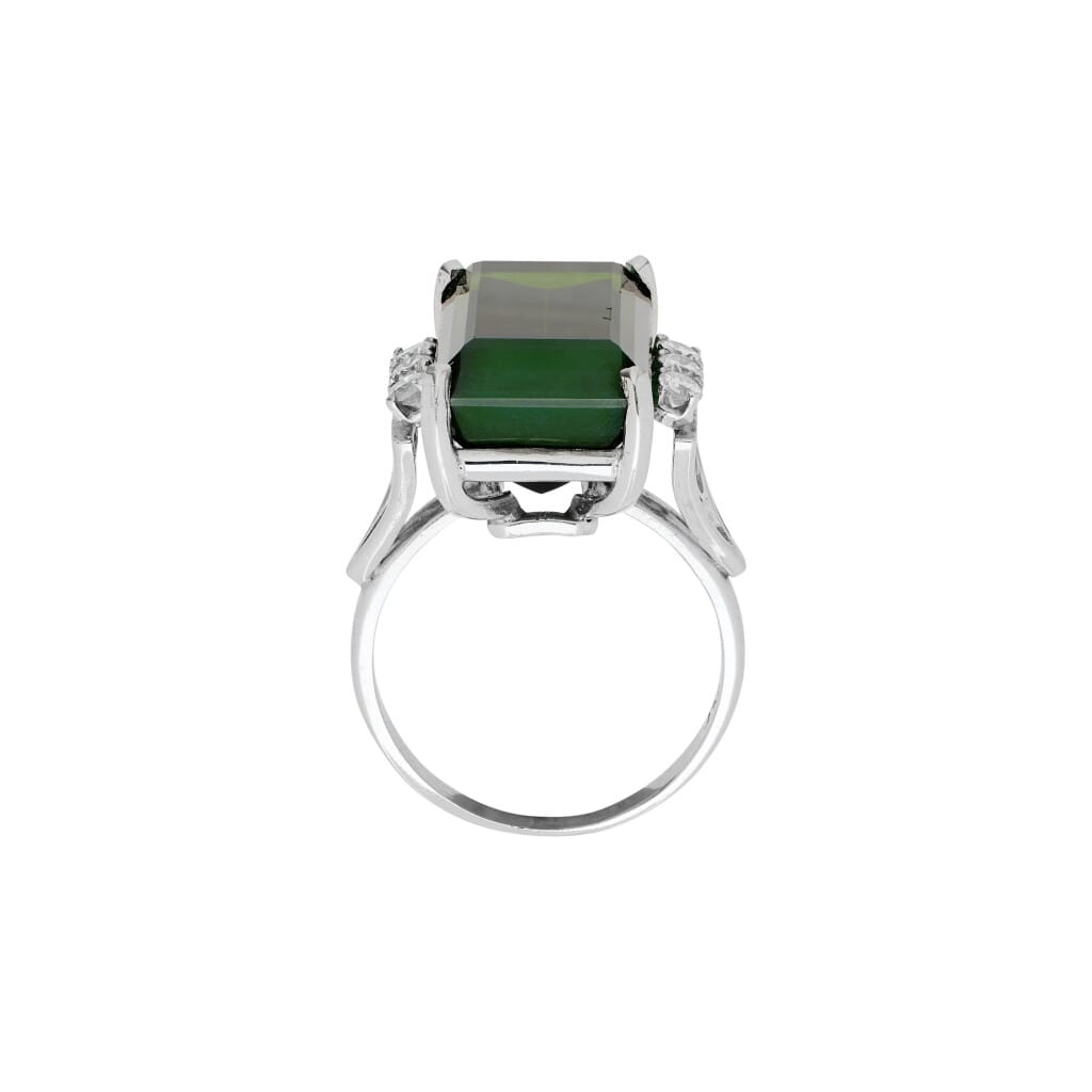 Platinum, 11.50ct Tourmaline and Diamond Ring