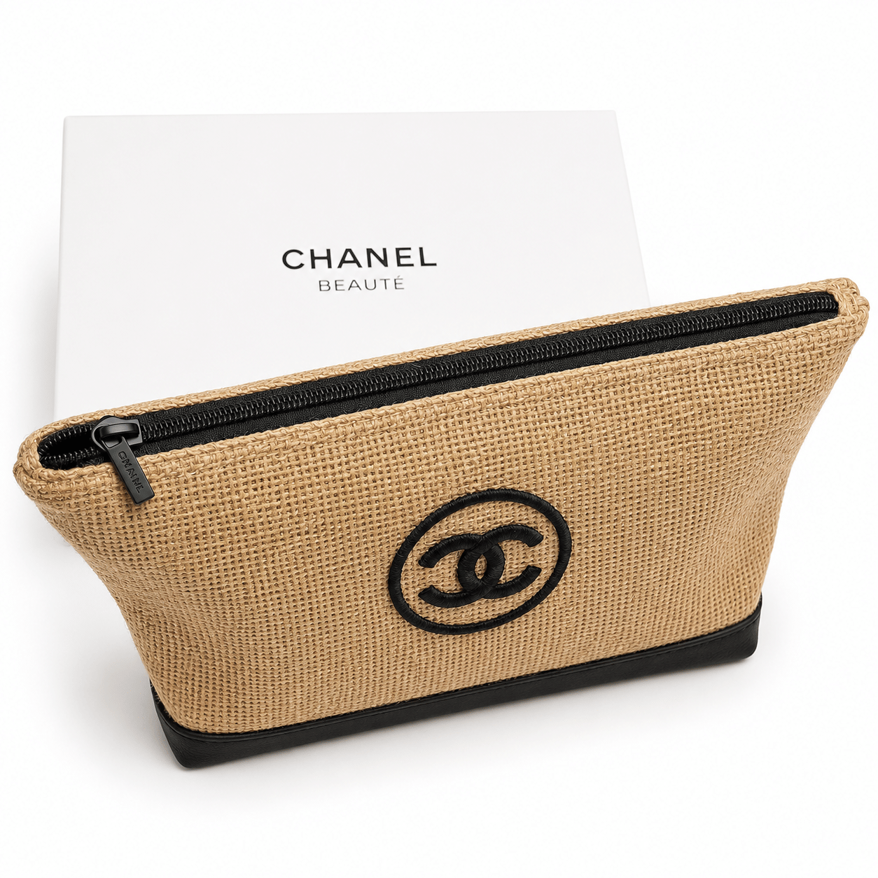 Chanel Eco Jute VIP Cosmetic Bag | Luxury Makeup Pouch