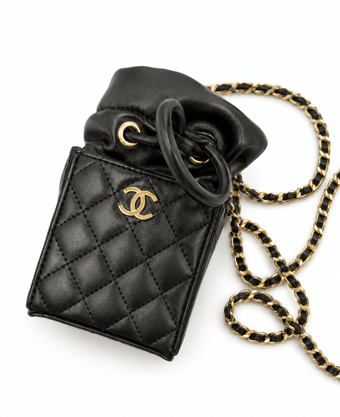 Chanel Beauty GWP Mini Crossbody Bag Black Quilted Gold Chain VIP Gift