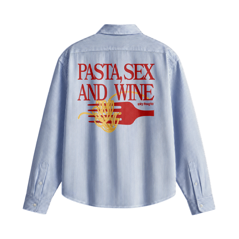 Blacklist Pasta & Wine Blue Stripe Shirt