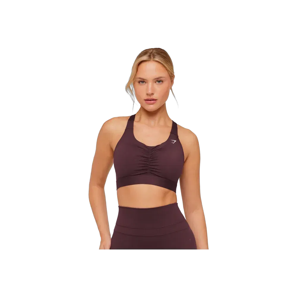 Gymshark High Support Ruched Sports Bra Cherry Purple