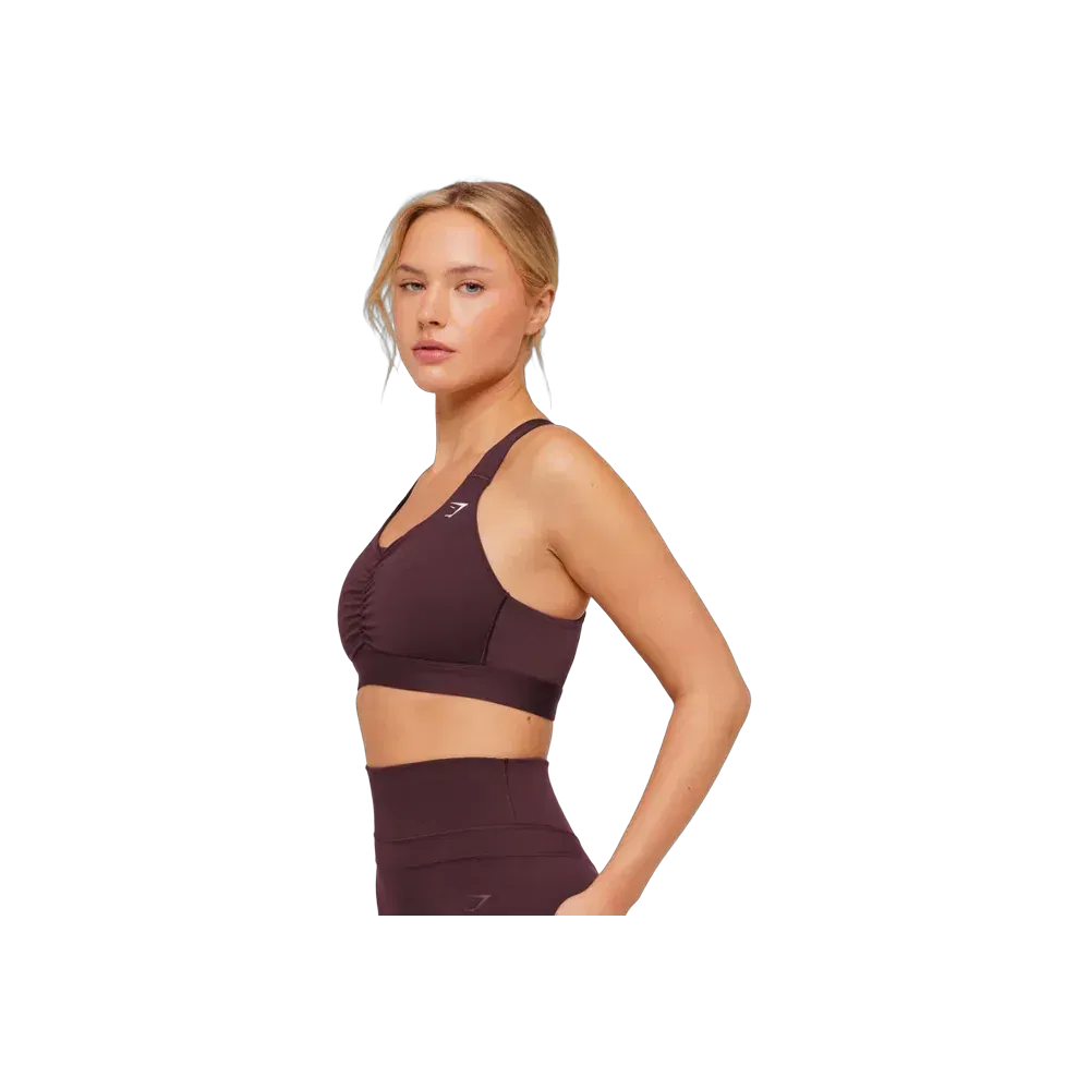 Gymshark High Support Ruched Sports Bra Cherry Purple