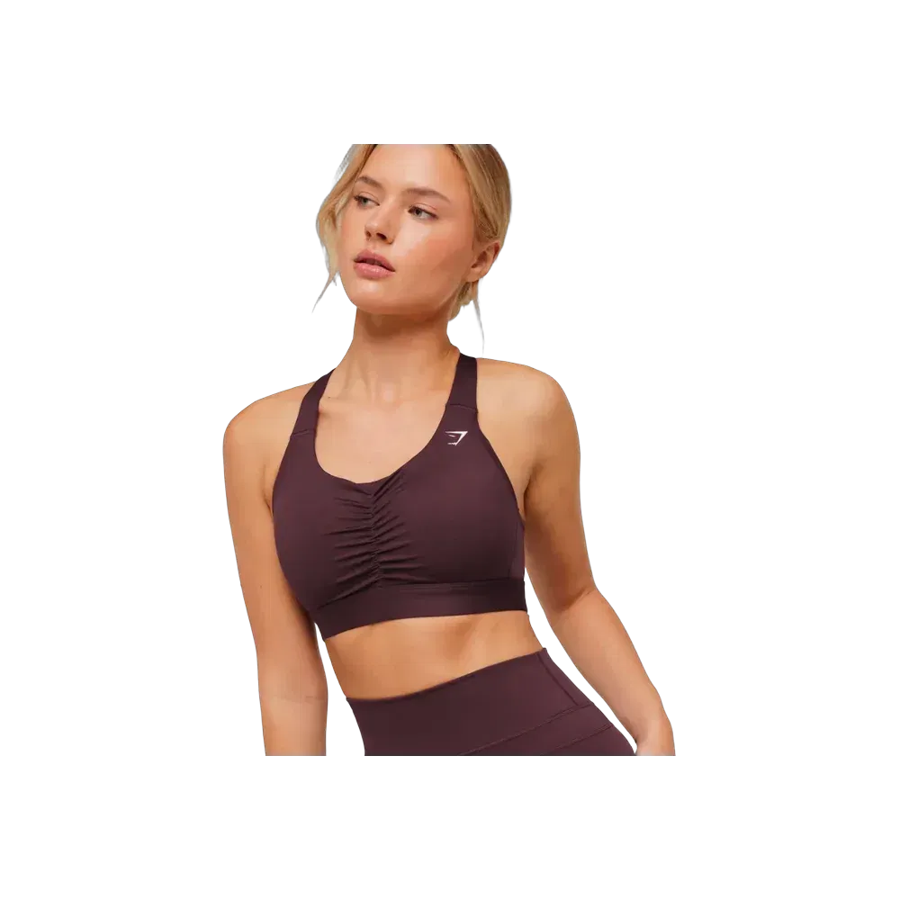 Gymshark High Support Ruched Sports Bra Cherry Purple