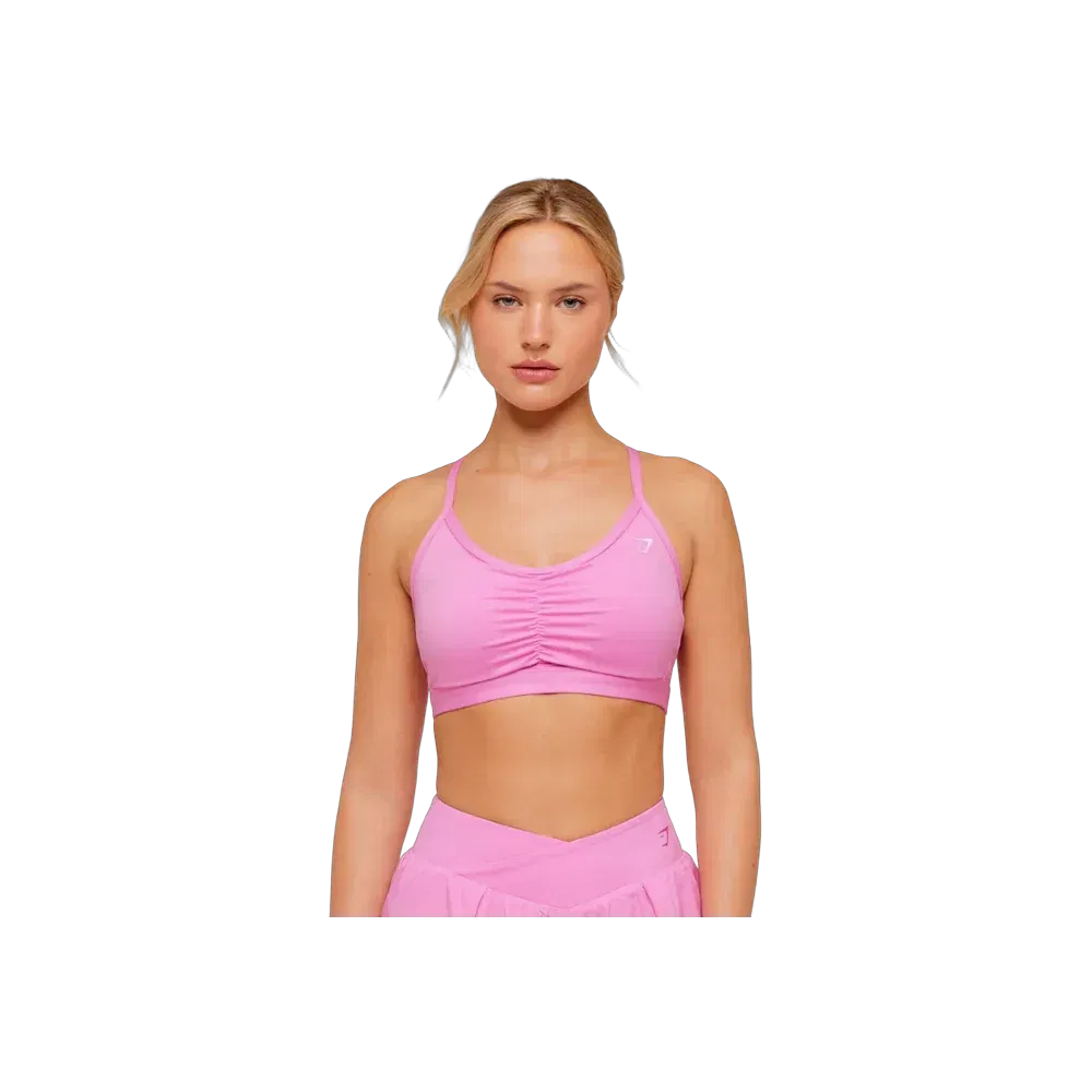 Gymshark Medium Support Ruched Sports Bra Focus Pink