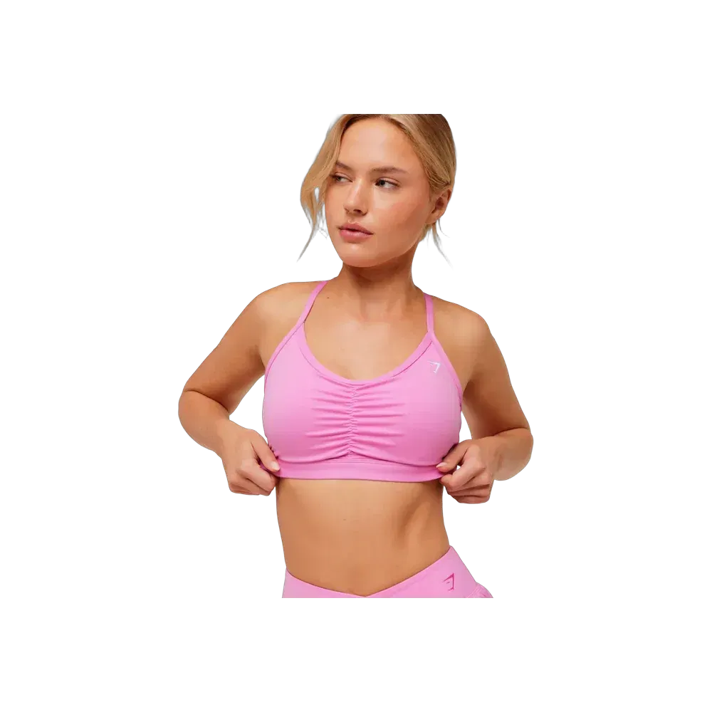 Gymshark Medium Support Ruched Sports Bra Focus Pink