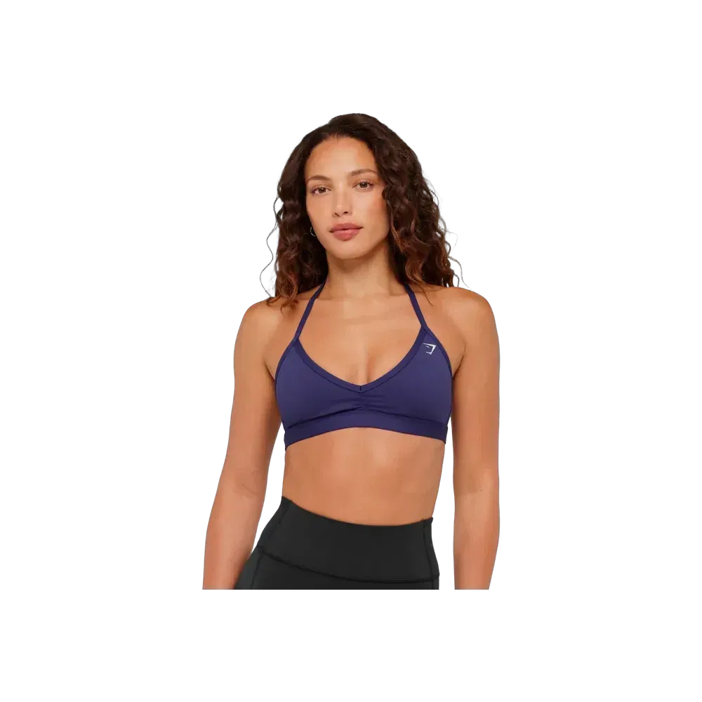 Gymshark Minimal Halterneck Sports Bra - Light Support Indigo Purple