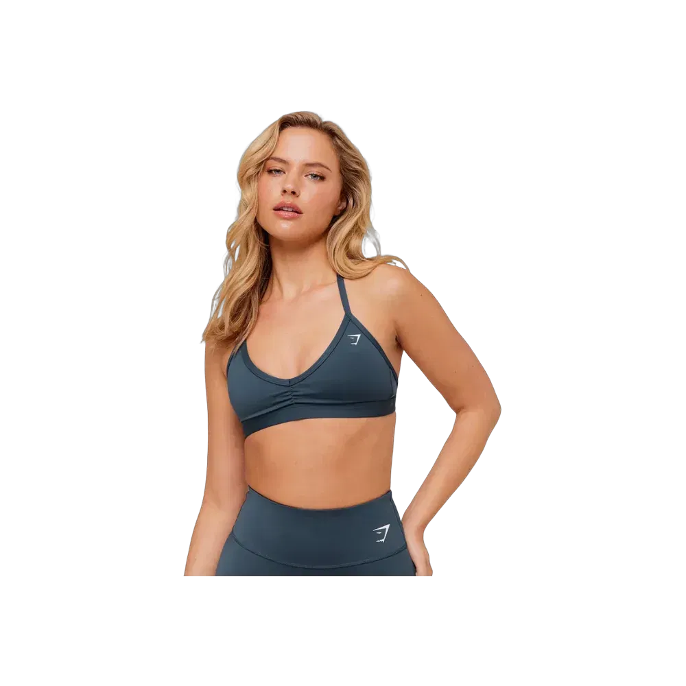 Gymshark Minimal Halterneck Sports Bra - Light Support GS Stealth Blue