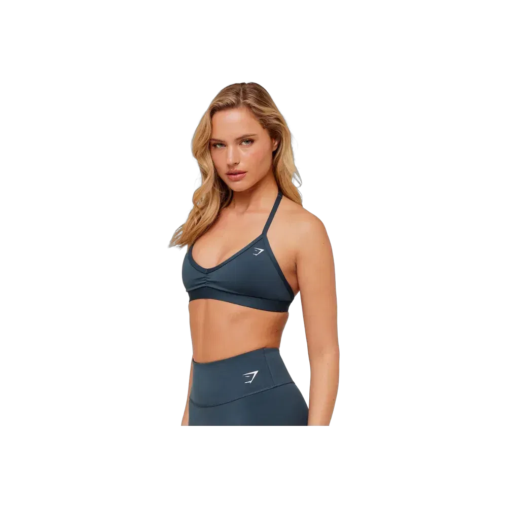 Gymshark Minimal Halterneck Sports Bra - Light Support GS Stealth Blue