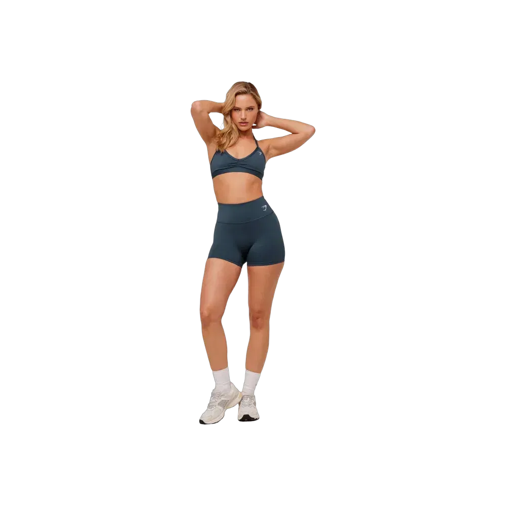 Gymshark Minimal Halterneck Sports Bra - Light Support GS Stealth Blue