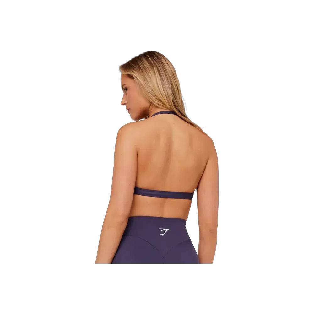 Gymshark Minimal Halterneck Sports Bra - Light Support Midnight Purple