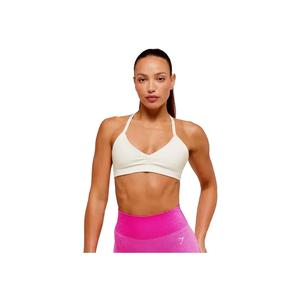 Gymshark Washed Minimal Sports Bra - Light Support Soft White