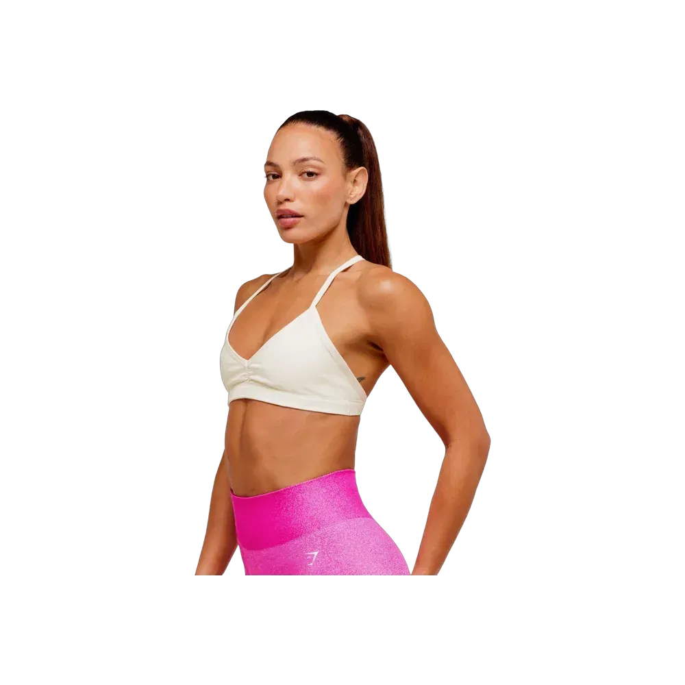 Gymshark Washed Minimal Sports Bra - Light Support Soft White