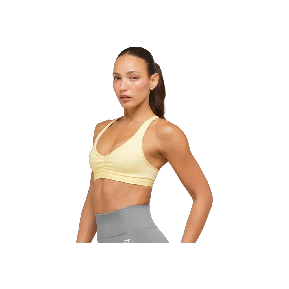 Gymshark Ruched Sports Bra 2.0 - Medium Support Butter Yellow
