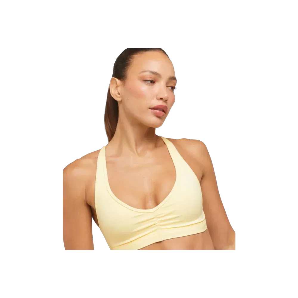 Gymshark Ruched Sports Bra 2.0 - Medium Support Butter Yellow