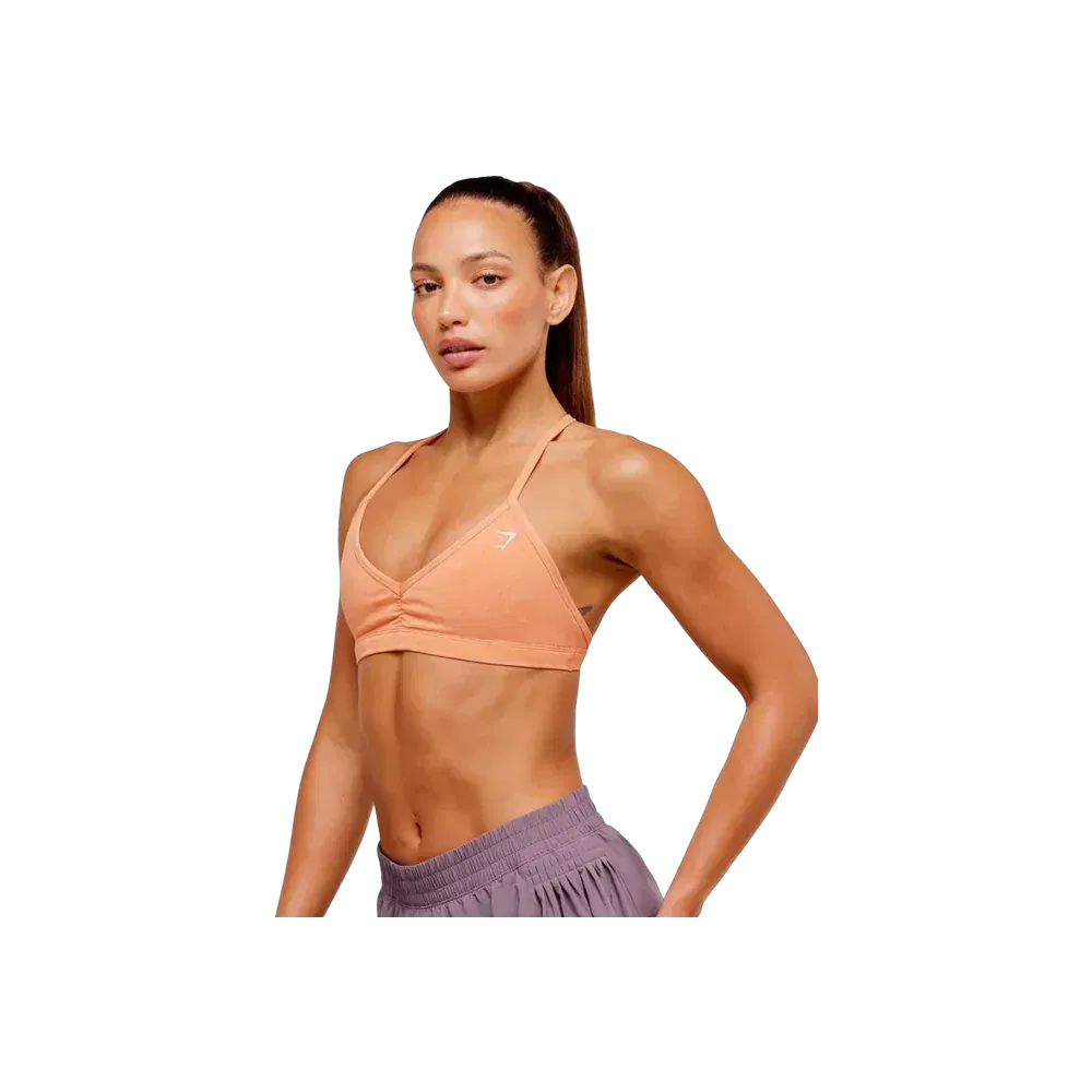 Gymshark Washed Minimal Sports Bra - Light Support Dayglow Peach
