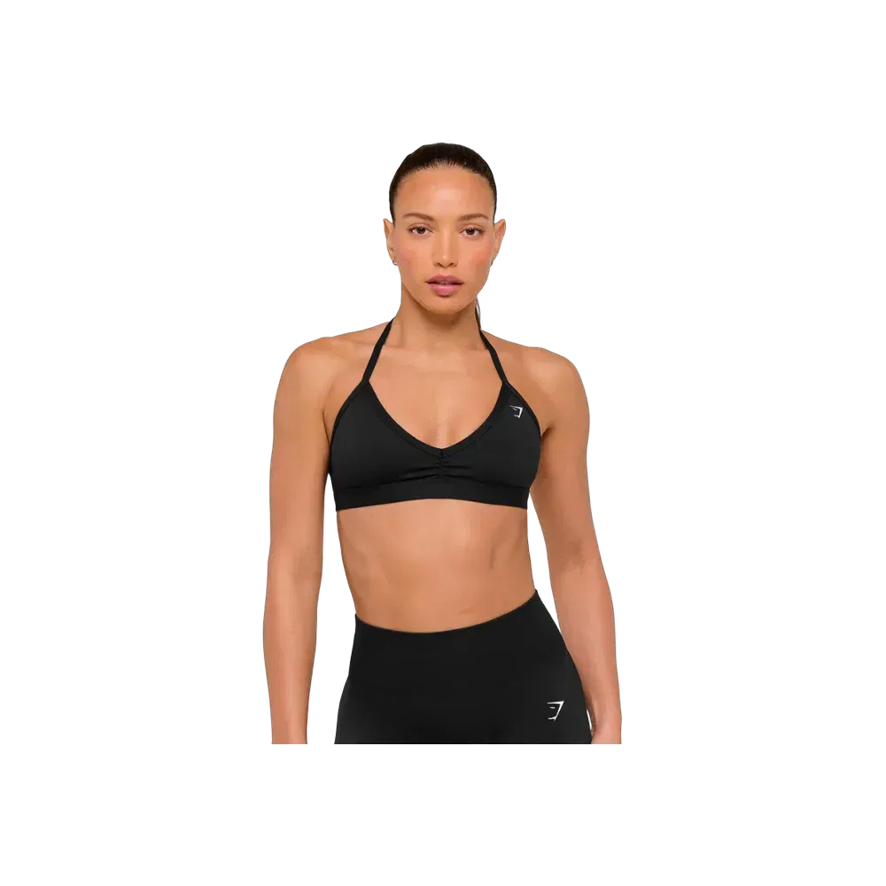 Gymshark Minimal Halterneck Sports Bra - Light Support Black