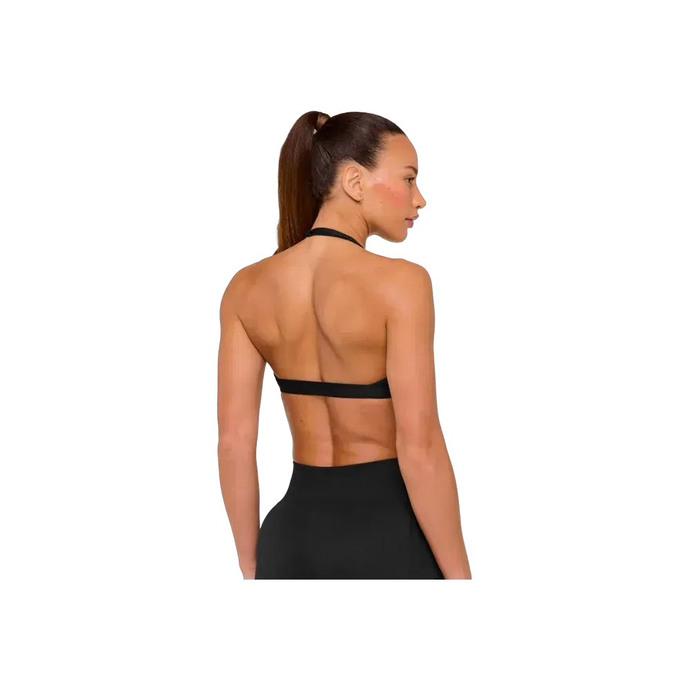 Gymshark Minimal Halterneck Sports Bra - Light Support Black