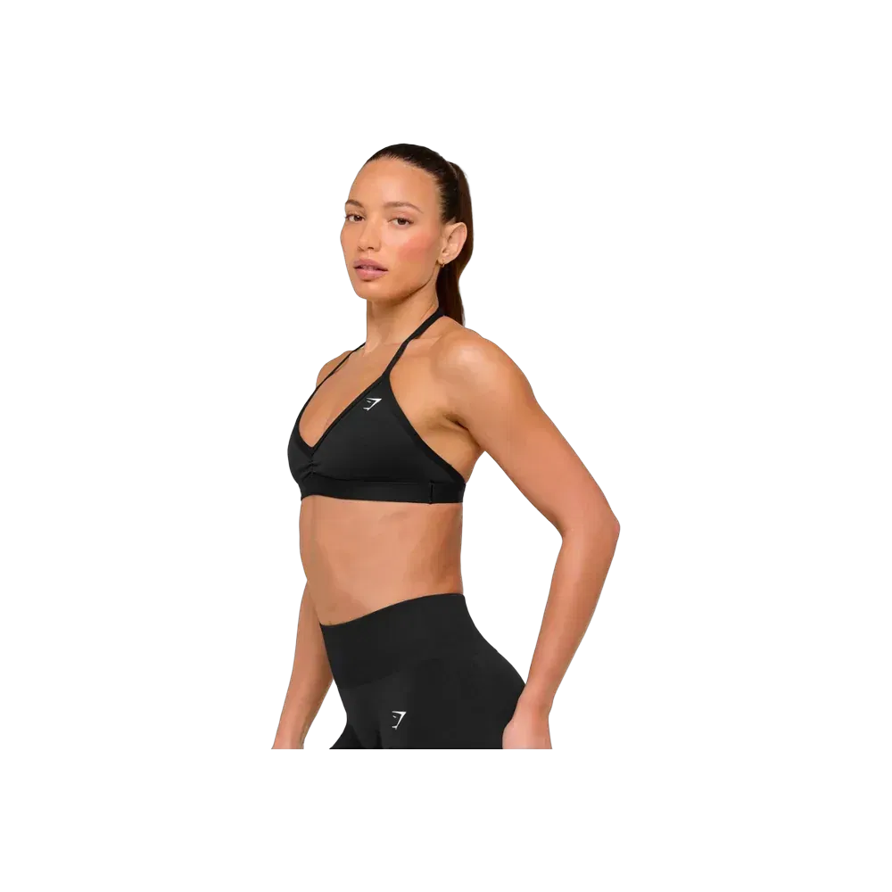 Gymshark Minimal Halterneck Sports Bra - Light Support Black