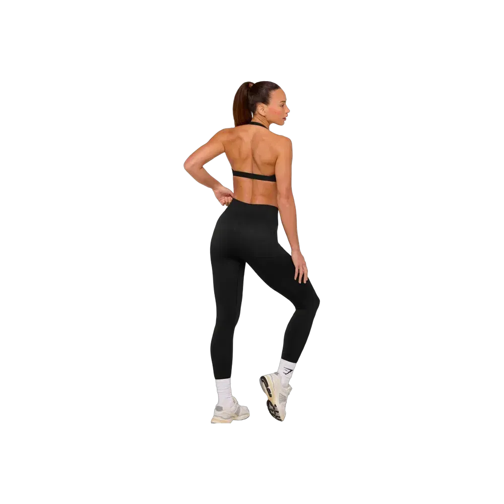 Gymshark Minimal Halterneck Sports Bra - Light Support Black