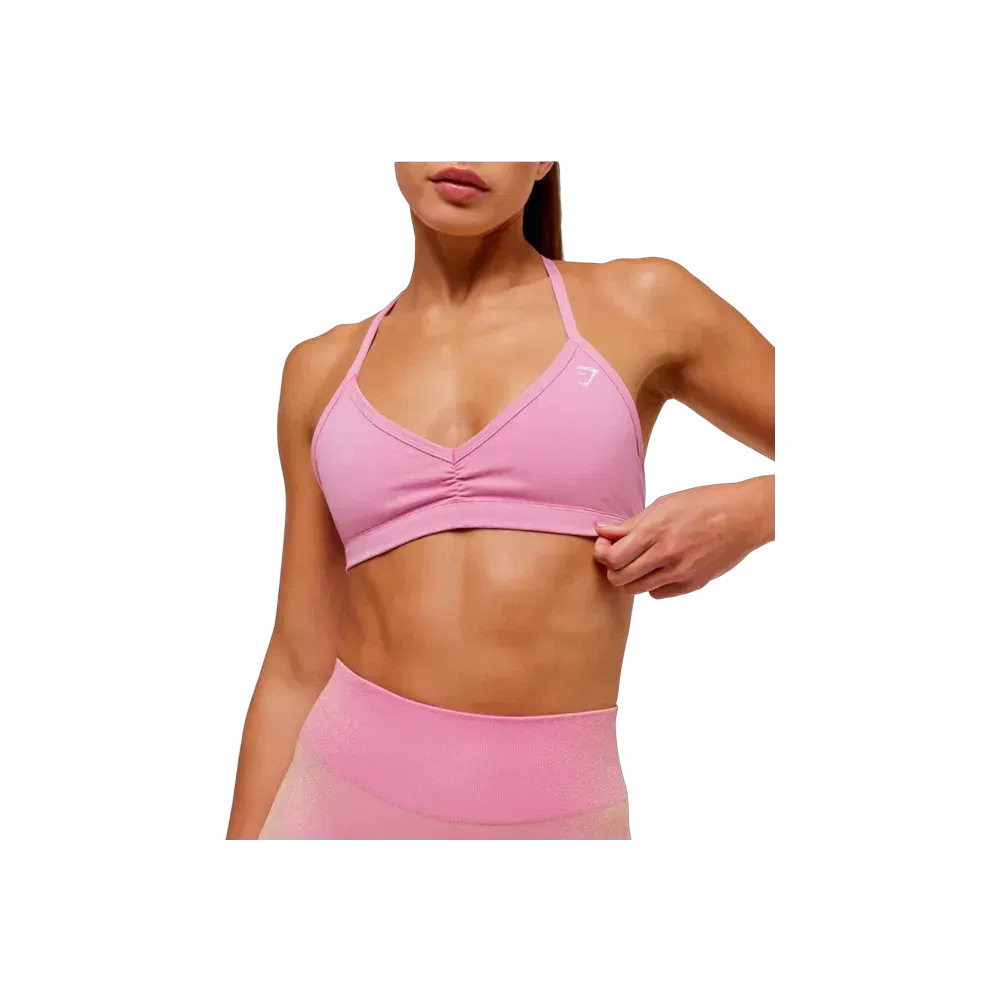 Gymshark Washed Minimal Sports Bra - Light Support Focus Pink