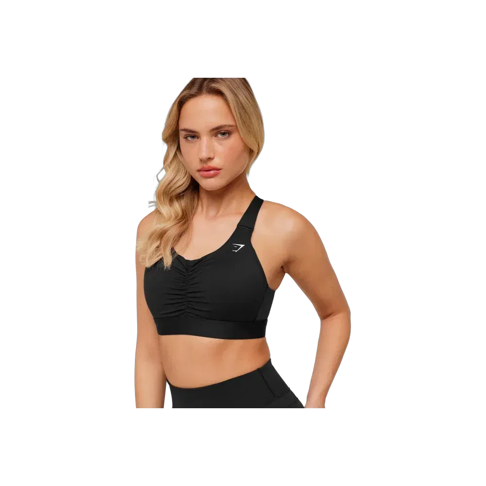 Gymshark High Support Ruched Sports Bra GS Black
