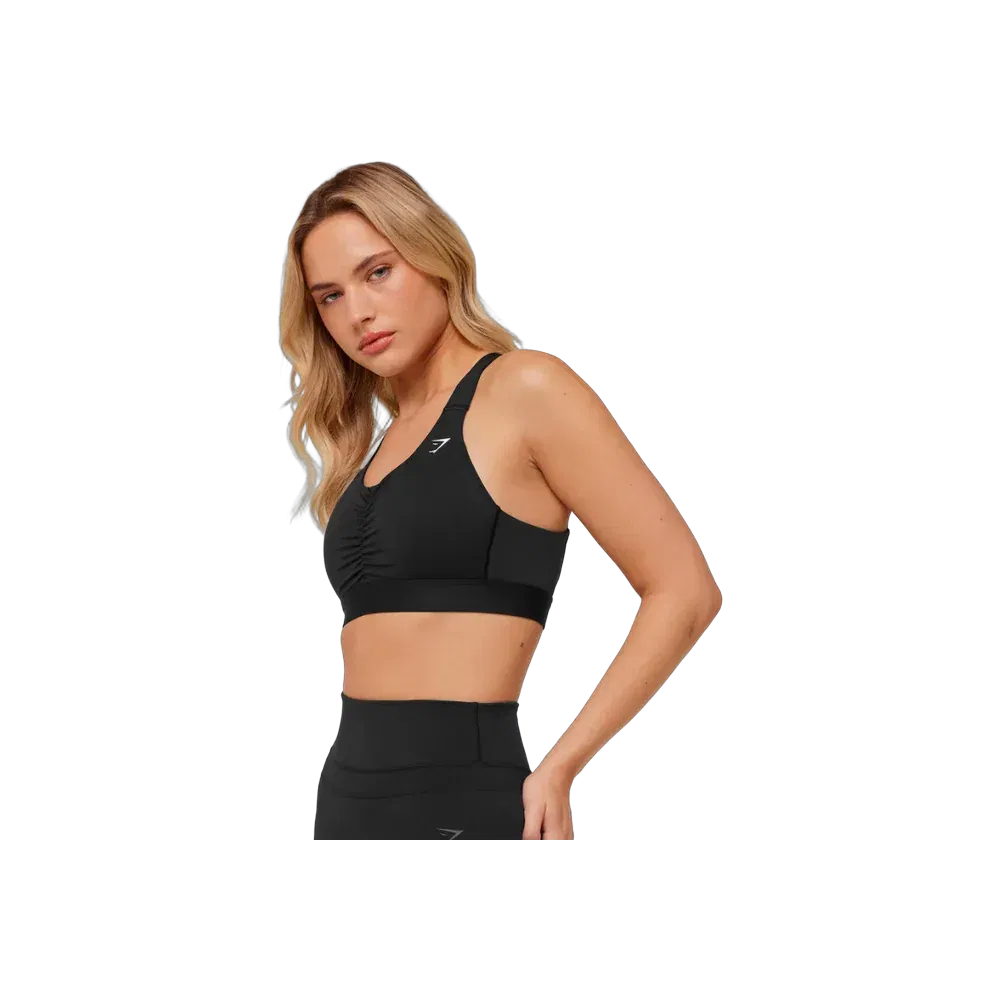 Gymshark High Support Ruched Sports Bra GS Black