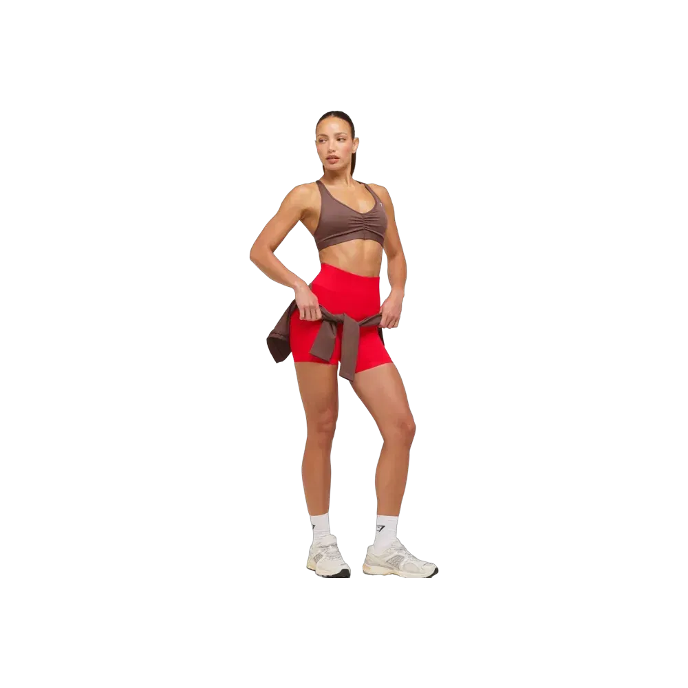 Gymshark Ruched Sports Bra 2.0 - Medium Support Espresso Brown