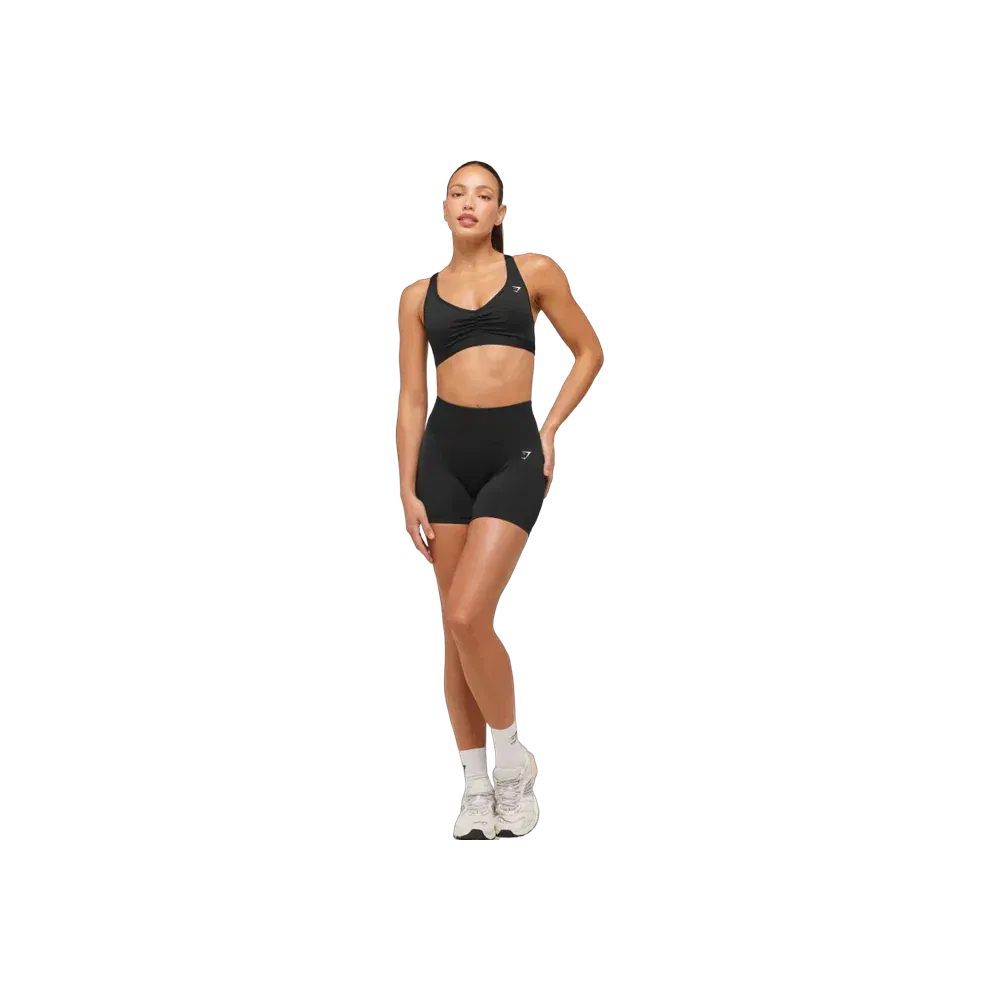 Gymshark Ruched Sports Bra 2.0 - Medium Support Black