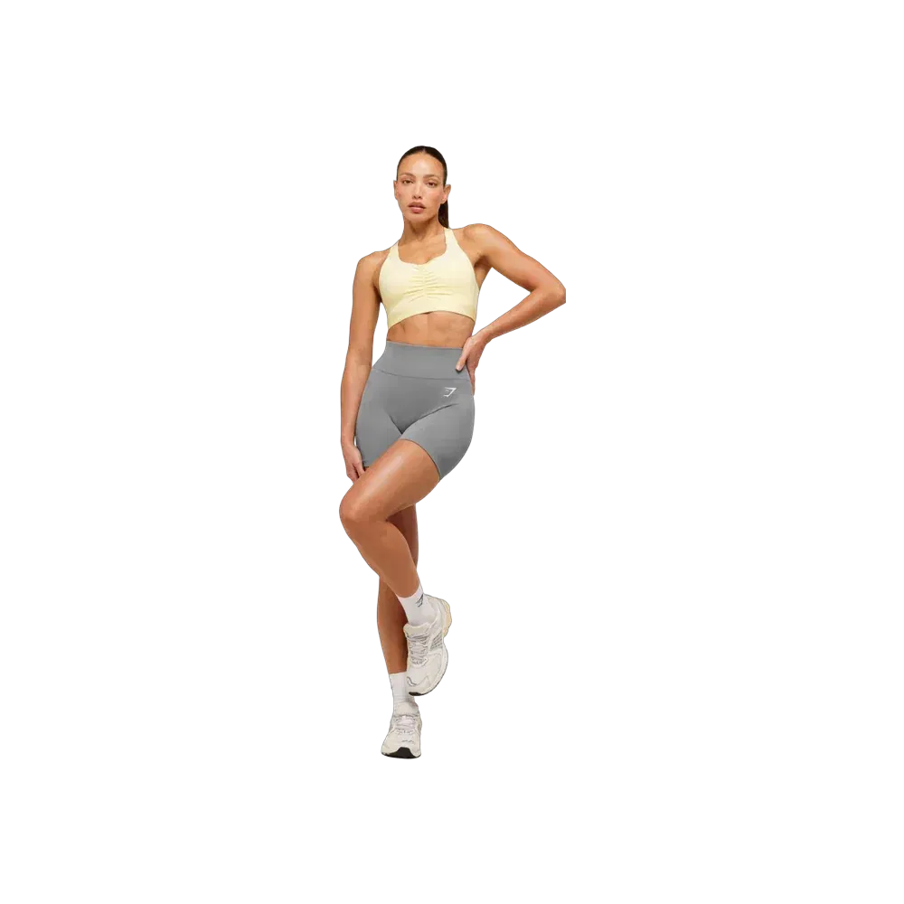 Gymshark High Support Ruched Sports Bra Butter Yellow