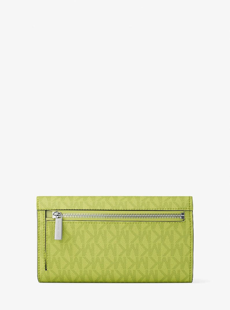 Jet Set Large Signature Logo Tri-Fold Wallet