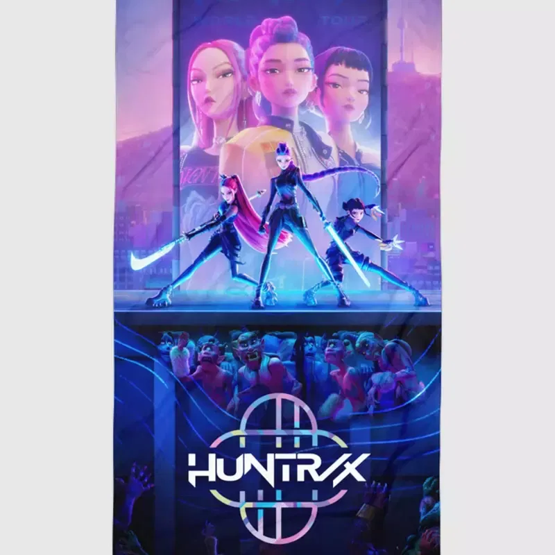 KPop Demon Hunters Movie Poster Beach Towel