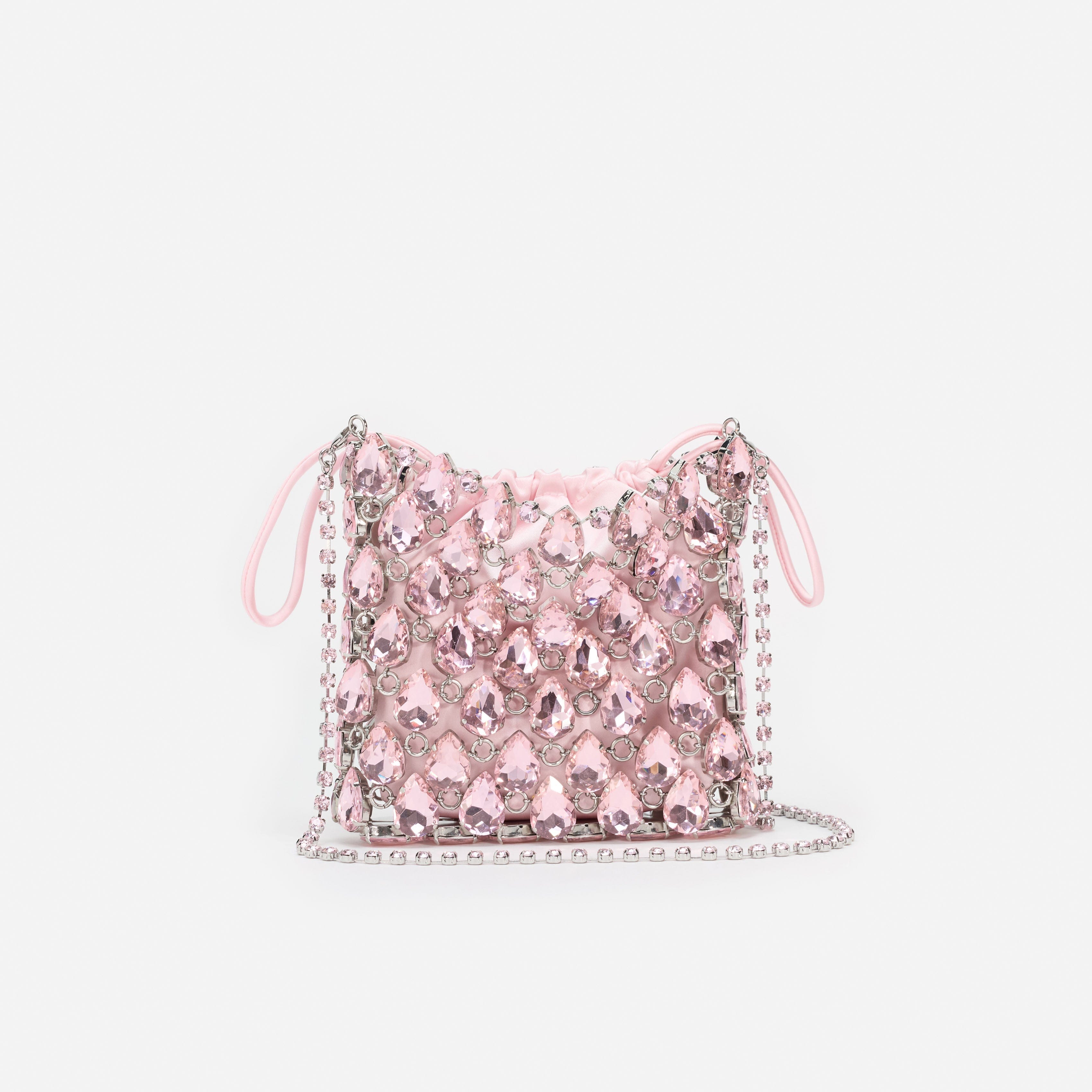 Pink Crystal Chainmail Mini Bag
