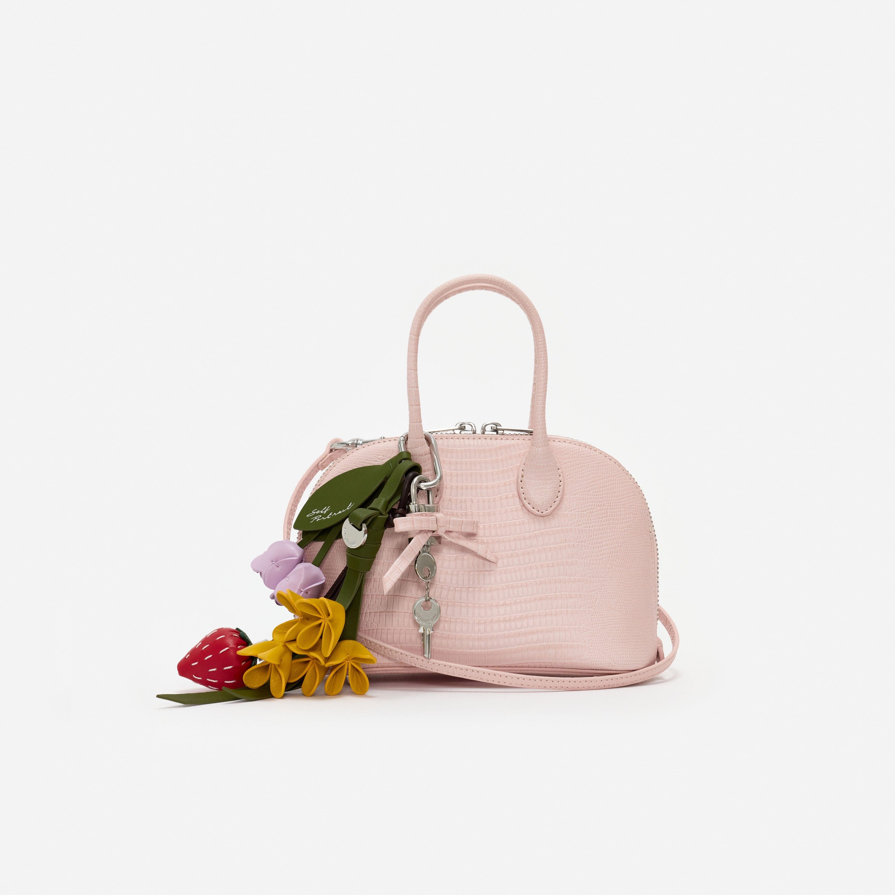 Embossed Leather Pink Mini Bag