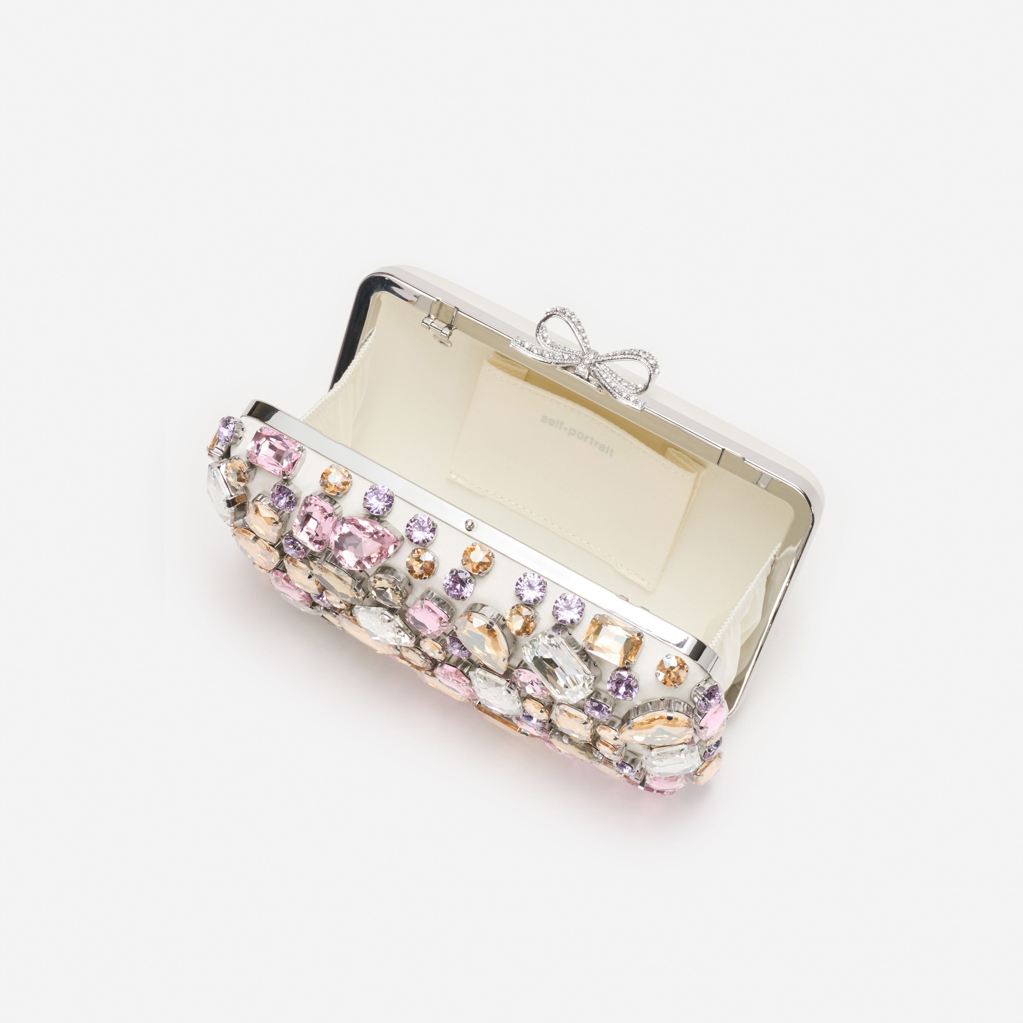 Multi Crystal Embellished Clutch Bag