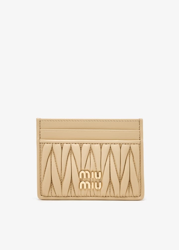 Miu Miu Matelassé nappa leather card holder