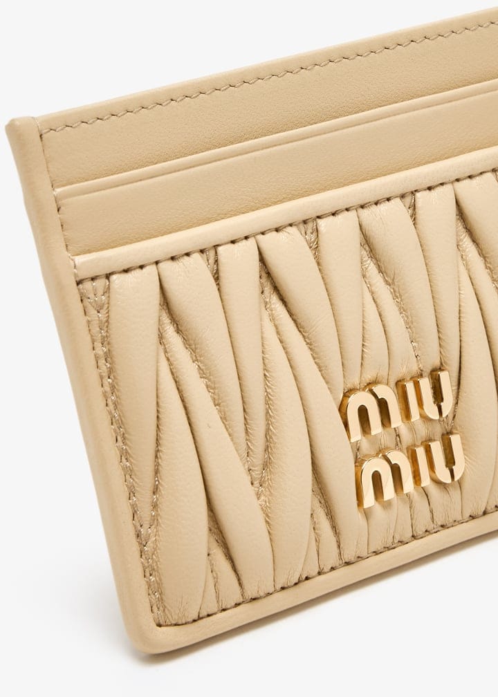 Miu Miu Matelassé nappa leather card holder