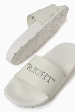 Off-White Quote Slides in Leather