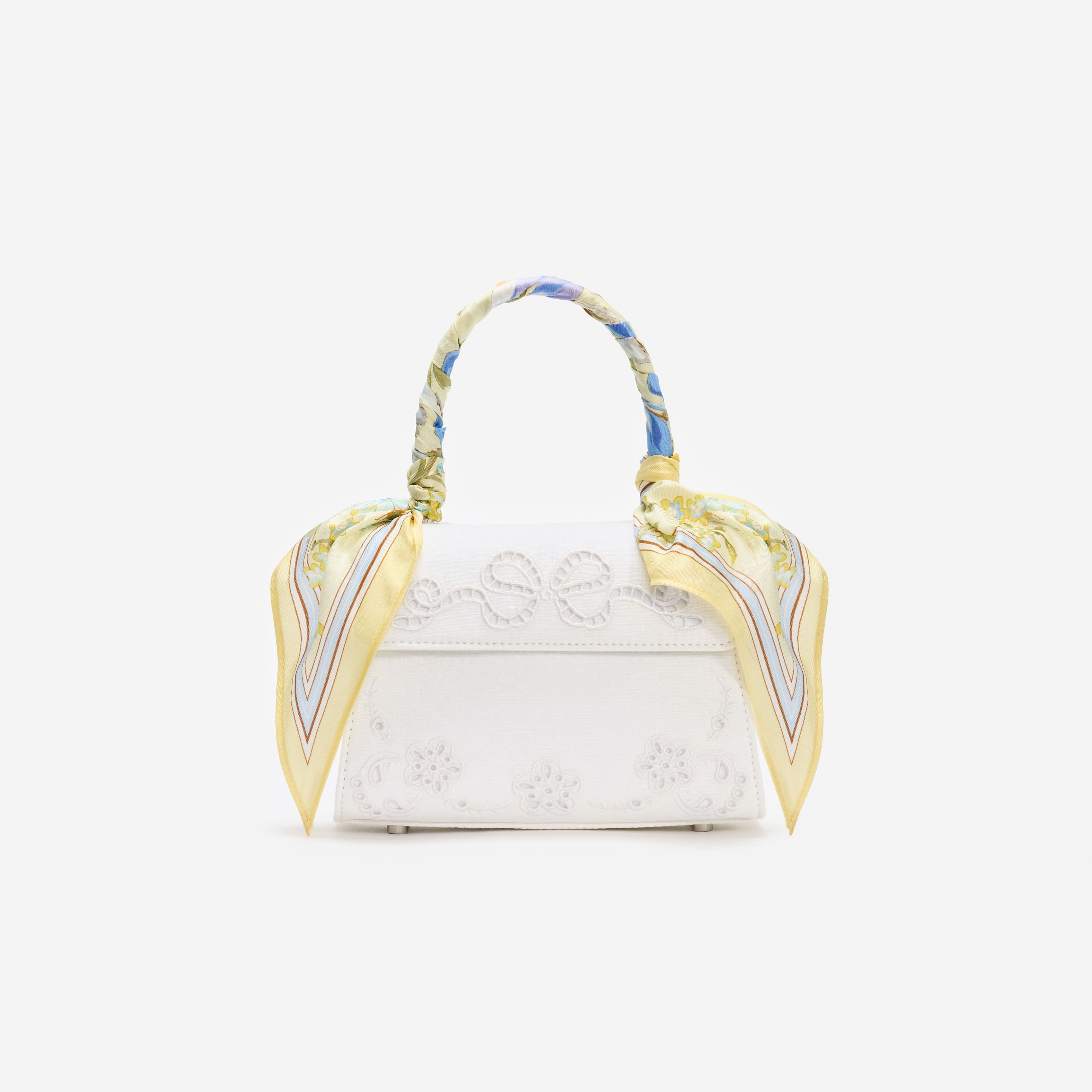Cream Linen Yellow Floral Mini Bag