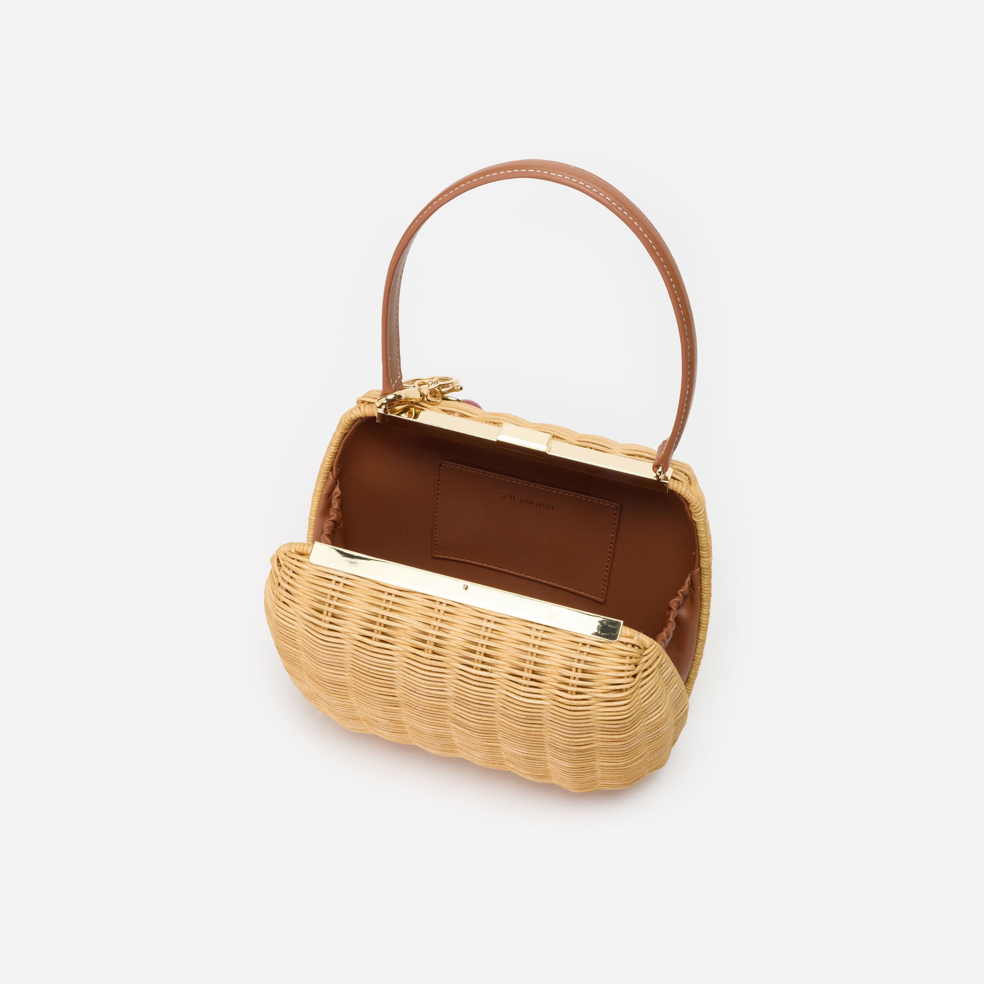 Rattan Cherry Charm Mini Bag
